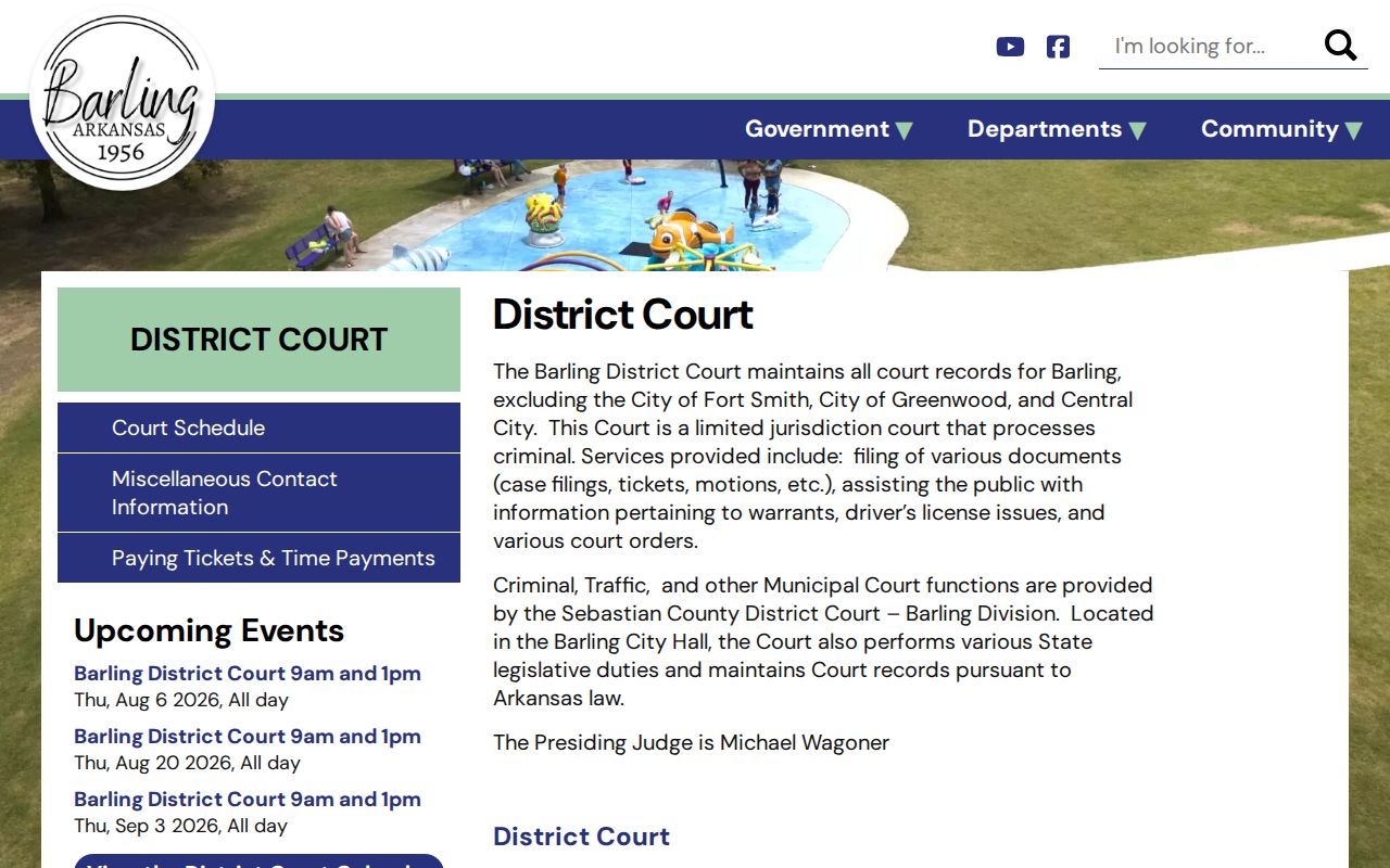 Barling criminal history records at Barling District Court