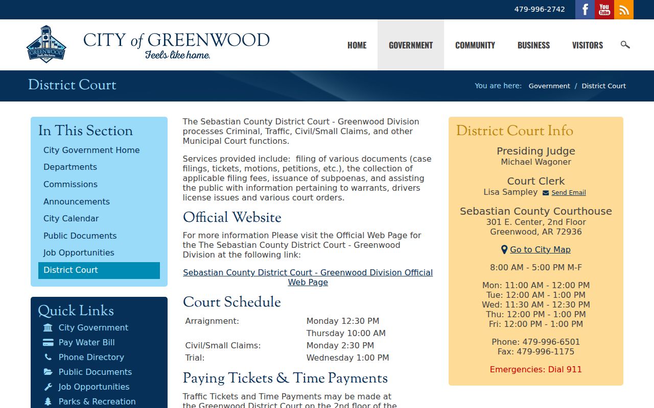 Greenwood criminal history and Greenwood District Court records