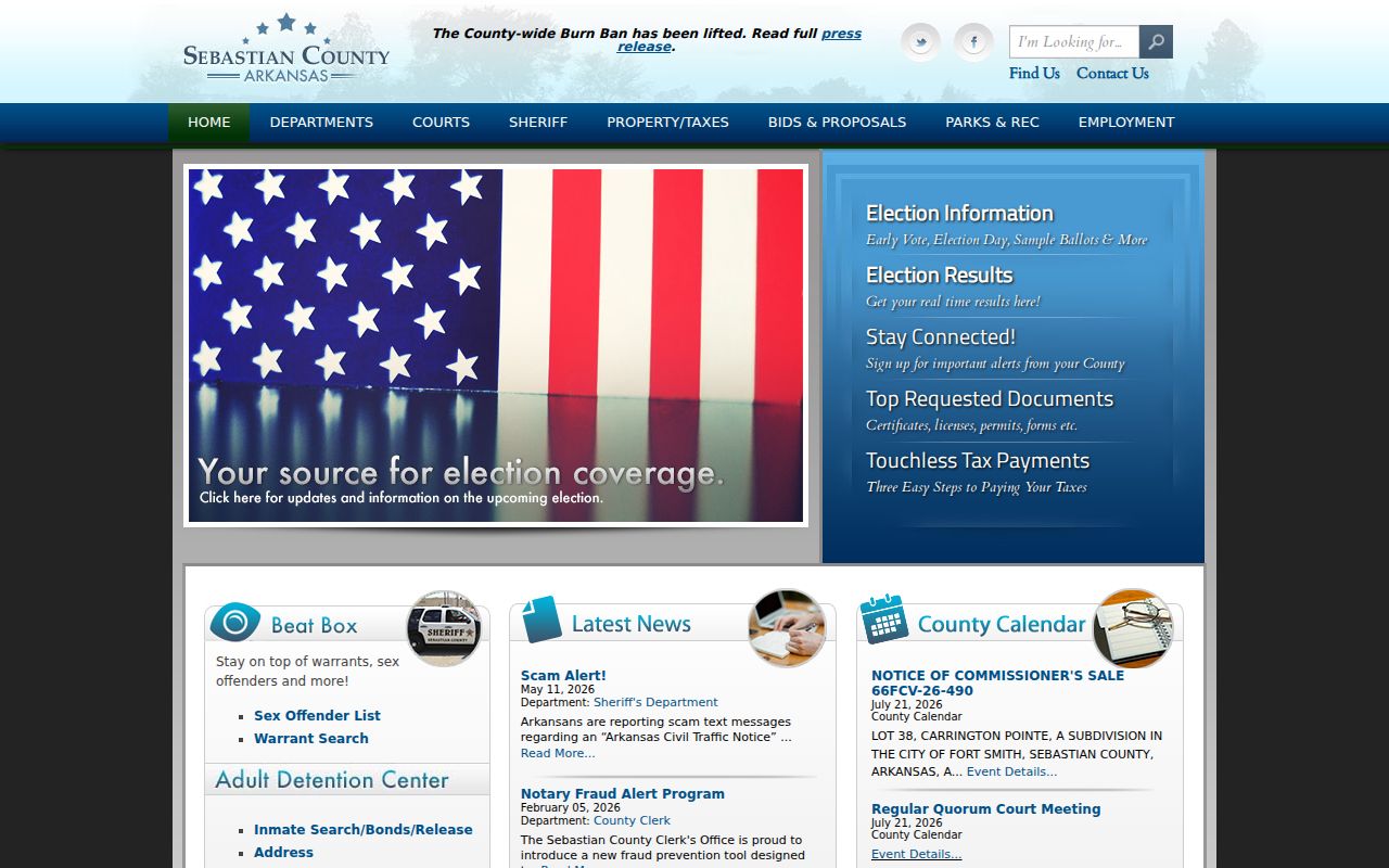 Sebastian County official website record links