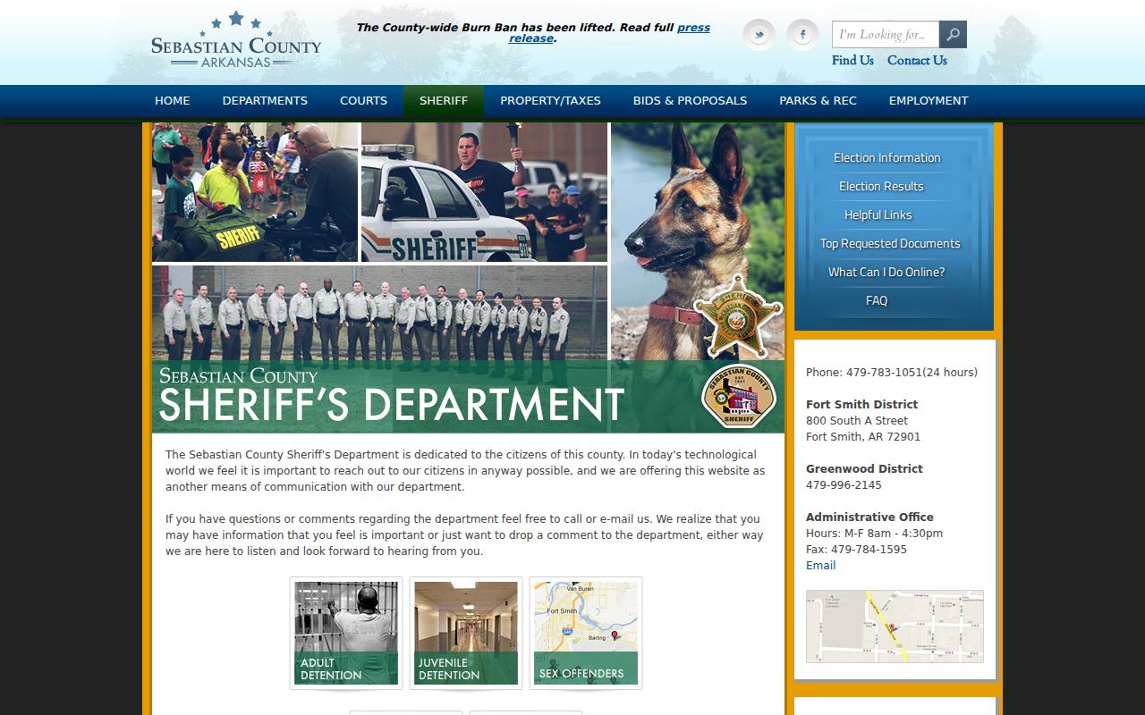 Sebastian County Sheriff official records page